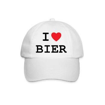 Ich liebe Bier - Baseballkappe - Weiß/Weiß - Vorne