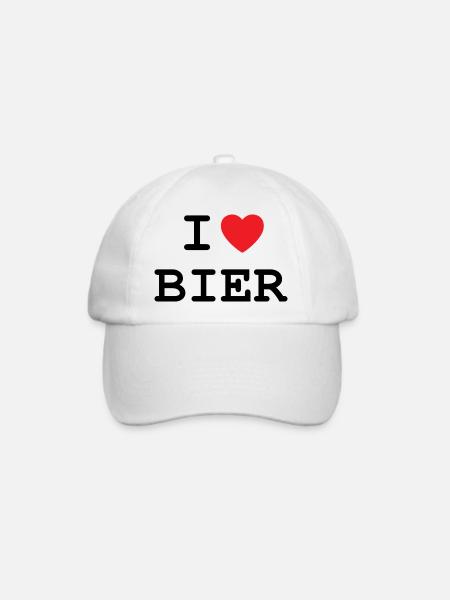 Ich liebe Bier - Baseballkappe - Weiß/Weiß