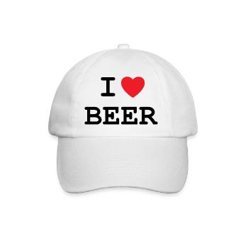 Ich liebe Bier - Baseballkappe - Weiß/Weiß - Vorne