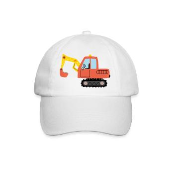 Baumaschinen Bagger Bagger Baustelle - Baseballkappe - Weiß/Weiß - Vorne