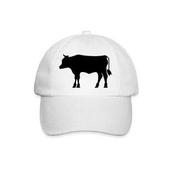 Einfaches Kuh-Symbol - Baseballkappe - Weiß/Weiß - Vorne