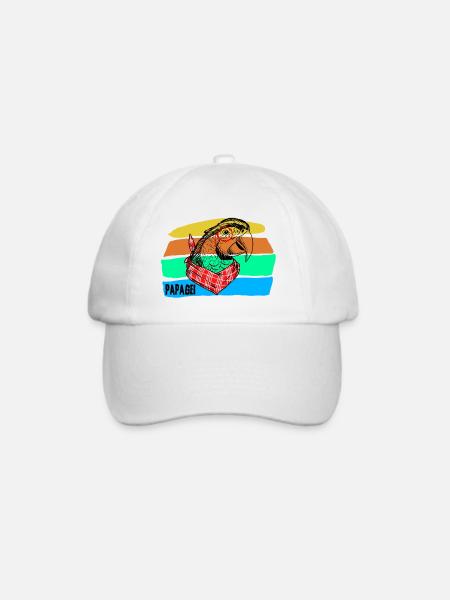 Papagei - Baseballkappe - Weiß/Weiß