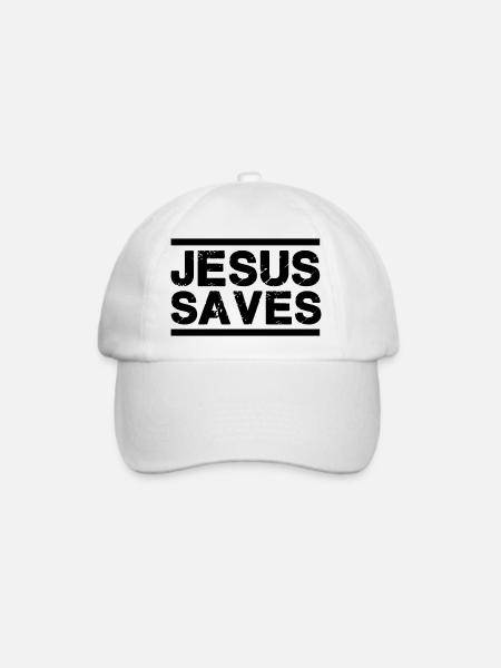 jesus saves - Baseballkappe - Weiß/Weiß