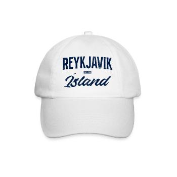 Reykjavik Blau Schriftzug - Baseballkappe - Weiß/Weiß - Vorne