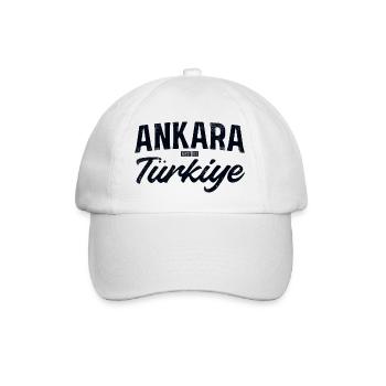Ankara Turkiye Schriftlogo - Baseballkappe - Weiß/Weiß - Vorne