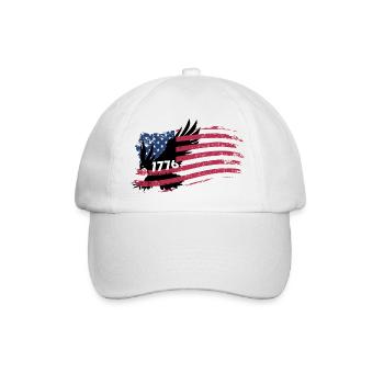 Amerika 1776, Freiheit, Recht und Einigkeit, - Baseballkappe - Weiß/Weiß - Vorne
