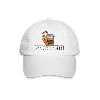 Französischer Ausdruck Bon appétit - Baseballkappe - Weiß/Weiß - Vorne