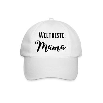 Weltbeste Mama - Baseballkappe - Weiß/Weiß - Vorne