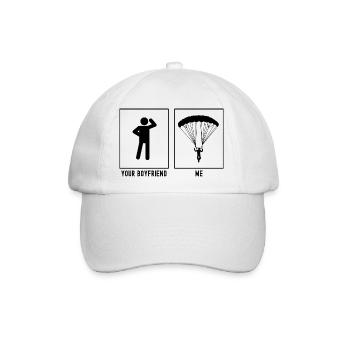 Dein Freund - Ich - Gleitschirmfliegen Front Desig - Baseballkappe - Weiß/Weiß - Vorne