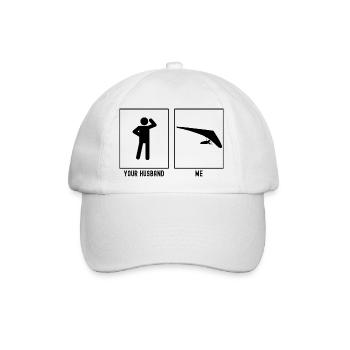 Ihr Ehemann - Ich - Gleitschirmfliegen in der Fern - Baseballkappe - Weiß/Weiß - Vorne