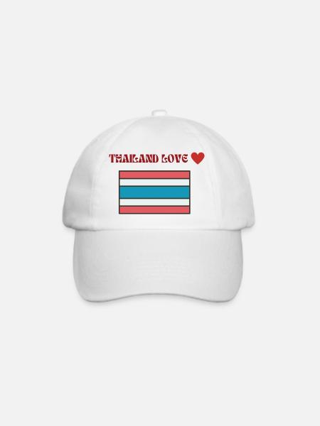 Thailand Love - Baseballkappe - Weiß/Weiß