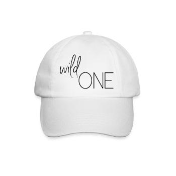 Wild One (erster Geburtstag) - Baseballkappe - Weiß/Weiß - Vorne