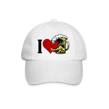 I Love Beer - Baseballkappe - Weiß/Weiß - Vorne