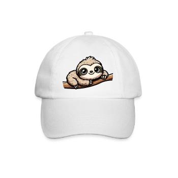 Faultier auf Ast - Baseballkappe - Weiß/Weiß - Vorne