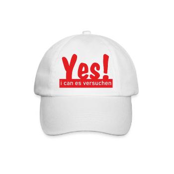 Yes i can es versuchen! - Baseballkappe - Weiß/Weiß - Vorne