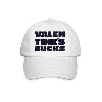 Valentine's sucks - Baseballkappe - Weiß/Weiß - Vorne