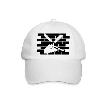 Fugennagel und Kelle ausgeschnitten - Baseballkappe - Weiß/Weiß - Vorne