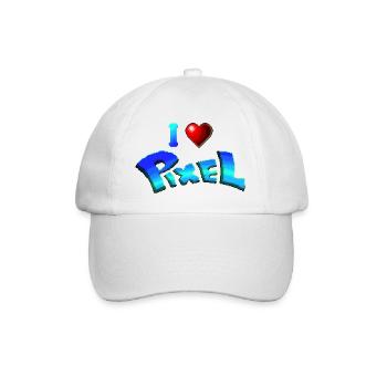 Ich liebe Pixel - Baseballkappe - Weiß/Weiß - Vorne
