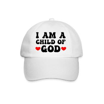 I Am A Child Of God - Baseballkappe - Weiß/Weiß - Vorne