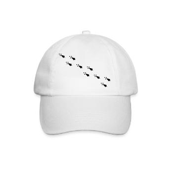 Hermelin Streifen - Ornament/ Diagonal - Baseballkappe - Weiß/Weiß - Vorne