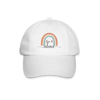 Alena! Regenbogen, personalisierbar - Baseballkappe - Weiß/Weiß - Vorne