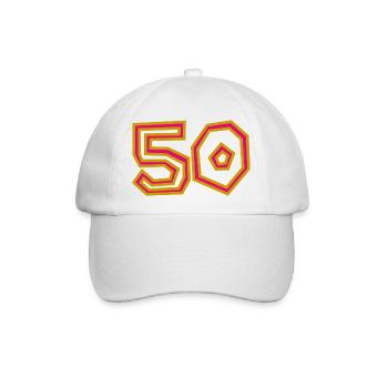 50. 50 JAHRE. 50-JÄHRIGES JUBILÄUM. 50-JÄHRIGES JUBILÄUM. - Baseballkappe - Weiß/Weiß - Vorne