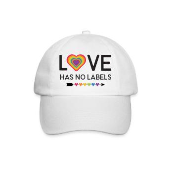 LGBT Pride Month - Liebe hat keine Etiketten - Baseballkappe - Weiß/Weiß - Vorne