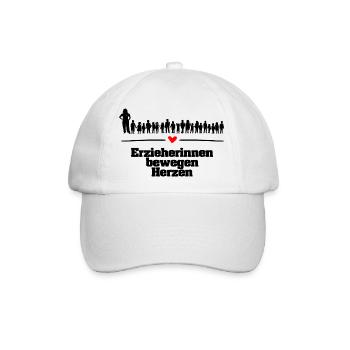 Erzieherinnen bewegen Herzen - Baseballkappe - Weiß/Weiß - Vorne