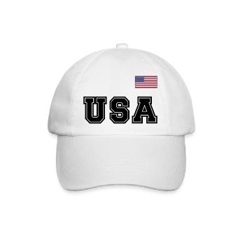 TEAM USA amerikanische Flagge Fahne über Schrift - Baseballkappe - Weiß/Weiß - Vorne