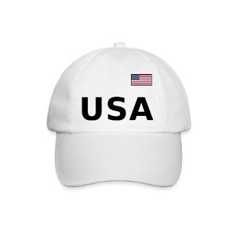 TEAM USA amerikanische Flagge Fahne über Schrift - Baseballkappe - Weiß/Weiß - Vorne