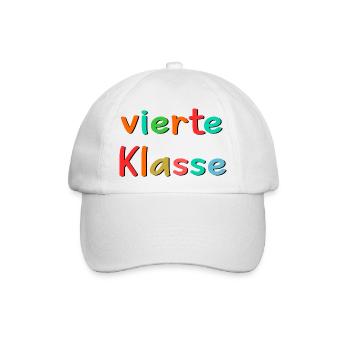 Grundschule 4. Klasse - Vierte Schulklasse - Baseballkappe - Weiß/Weiß - Vorne