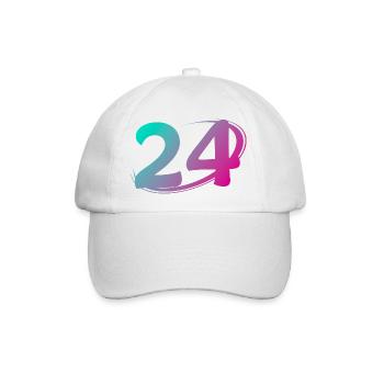 Nummer 24 mehrfarbig - Baseballkappe - Weiß/Weiß - Vorne