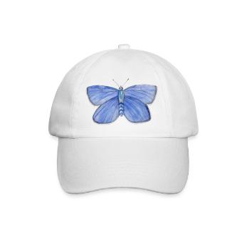 Schmetterling Blau - Baseballkappe - Weiß/Weiß - Vorne