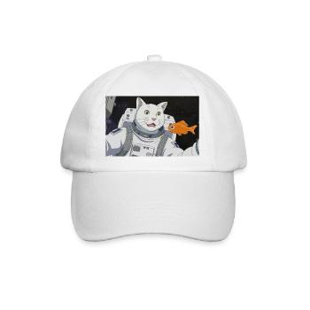 WELTRAUM KATZE - Baseballkappe - Weiß/Weiß - Vorne