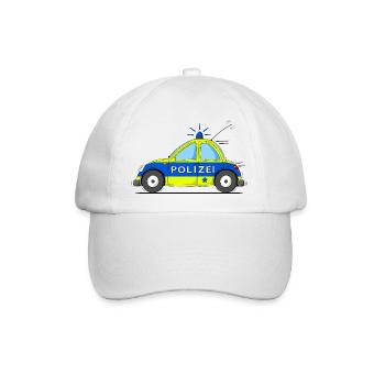 Polizeiauto Blau Gelb - Baseballkappe - Weiß/Weiß - Vorne