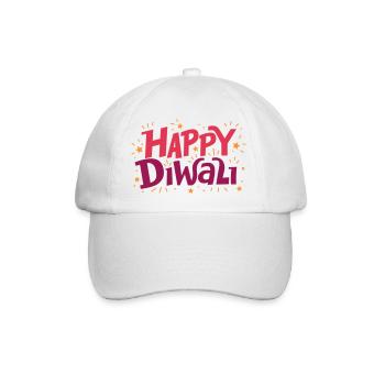 Frohes Diwali | Diwali | Kunst 03 - Baseballkappe - Weiß/Weiß - Vorne