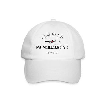Ich kann nicht, ich habe mein bestes Leben zu leben - Baseballkappe - Weiß/Weiß - Vorne