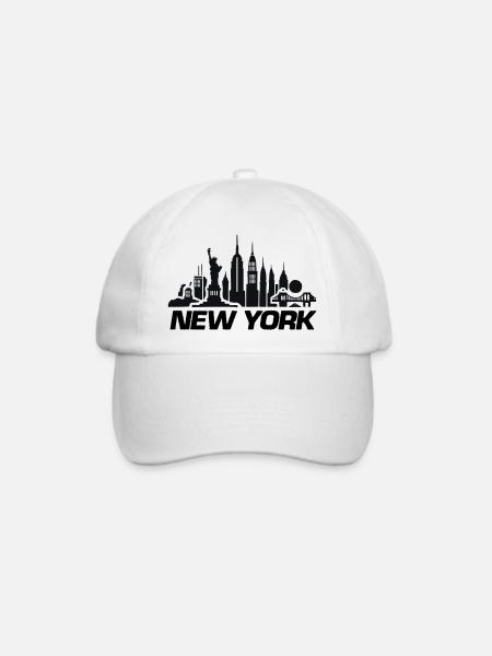 new york skyline ny - Baseballkappe - Weiß/Weiß