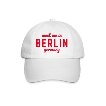 Berlin Deutschland Fan Flagge Design T Shirt - Baseballkappe - Weiß/Weiß - Vorne