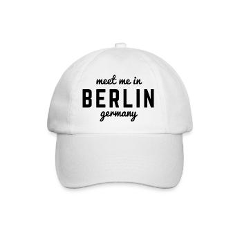 Berlin Deutschland Fan Flagge Design T Shirt - Baseballkappe - Weiß/Weiß - Vorne