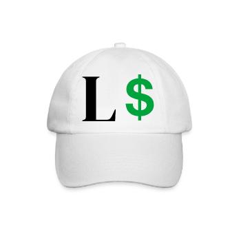 Buchstabe l Dollar - Baseballkappe - Weiß/Weiß - Vorne
