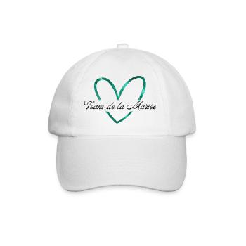 Brautteam Glitzer Grünes Herz - Baseballkappe - Weiß/Weiß - Vorne