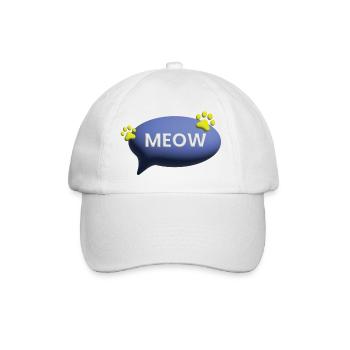 meow cat cute catlove 3d - Baseballkappe - Weiß/Weiß - Vorne