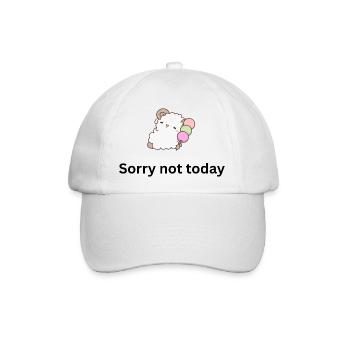 Sorry not today - Baseballkappe - Weiß/Weiß - Vorne