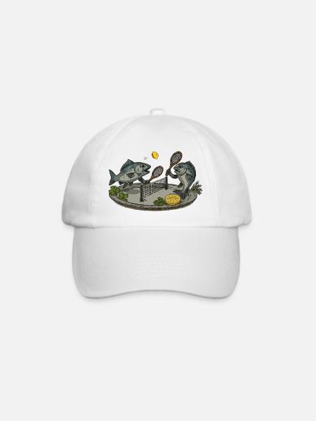 Fischtennisplatte - Baseballkappe - Weiß/Weiß