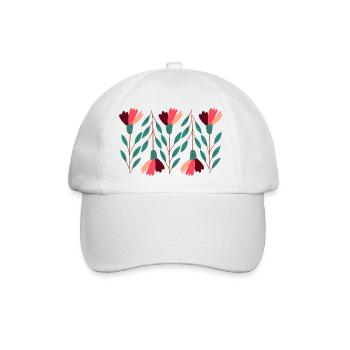 Flower Power - Baseballkappe - Weiß/Weiß - Vorne