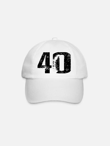 40 Zahl Trikot - Baseballkappe - Weiß/Weiß
