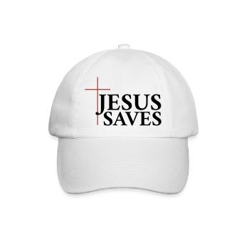 Jesus Rettet - Baseballkappe - Weiß/Weiß - Vorne