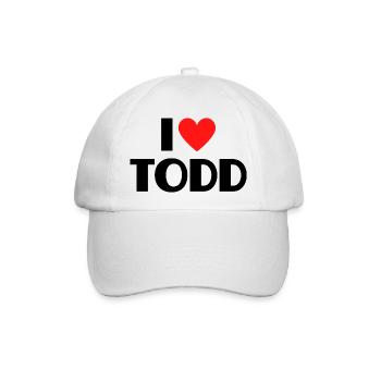 I love Todd Rotes Herz Liebe Fan Geschenk - Baseballkappe - Weiß/Weiß - Vorne
