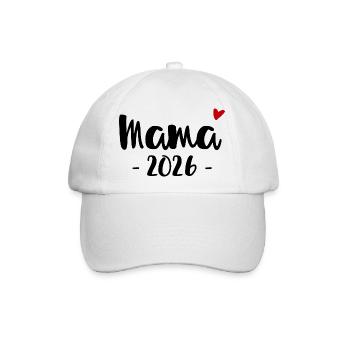 Mama 2026 Design für (werdende) Mütter - Baseballkappe - Weiß/Weiß - Vorne